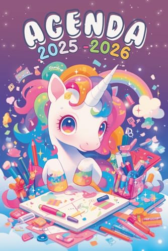 Agenda escolar unicornios: Para niños y niñas de primaria - Planificador del año...