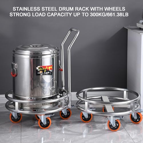 Heavy-Du Chariot à roulettes pour casseroles et tonneaux – Capacité de charge de 300 kg – Chariot Sto parfait pour déplacer et nizer les seaux de cuisine et d'entrepôt