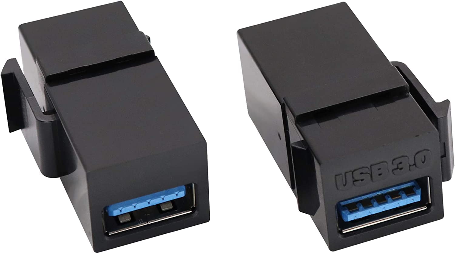 DKURVE USB 3.0 Keystone Jack Inserts, USB to USB Adapters Female to Female Connector, Snap-in Connector Socket Adapter Port for Wall Plate Outlet Panel - Black ® (1-PACK)