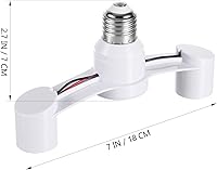 Vista 3 de TEHAUX Adaptador divisor de enchufe de luz de doble cabezal, convertidor de enchufe de luz E27 a enchufe, convertidor de enchufe de base E27