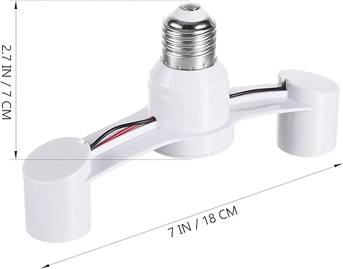 Miniatura 3 de TEHAUX Adaptador divisor de enchufe de luz de doble cabezal, convertidor de enchufe de luz E27 a enchufe, convertidor de enchufe de base E27 de