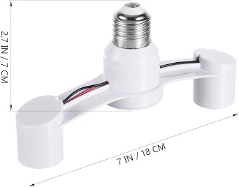 TEHAUX 2-Pack Double Heads E27 Light Socket Splitter, 7-Inch Wide Spacing Dual Lamp Holder, T-Shape Bulb Splitter Adapter for Large LED Bulbs, Garage, Plant Grow Light (Standard Base)