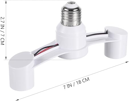 TEHAUX E27 Light Socket Splitter, 1 to 2 Dual Bulb Adapter, White