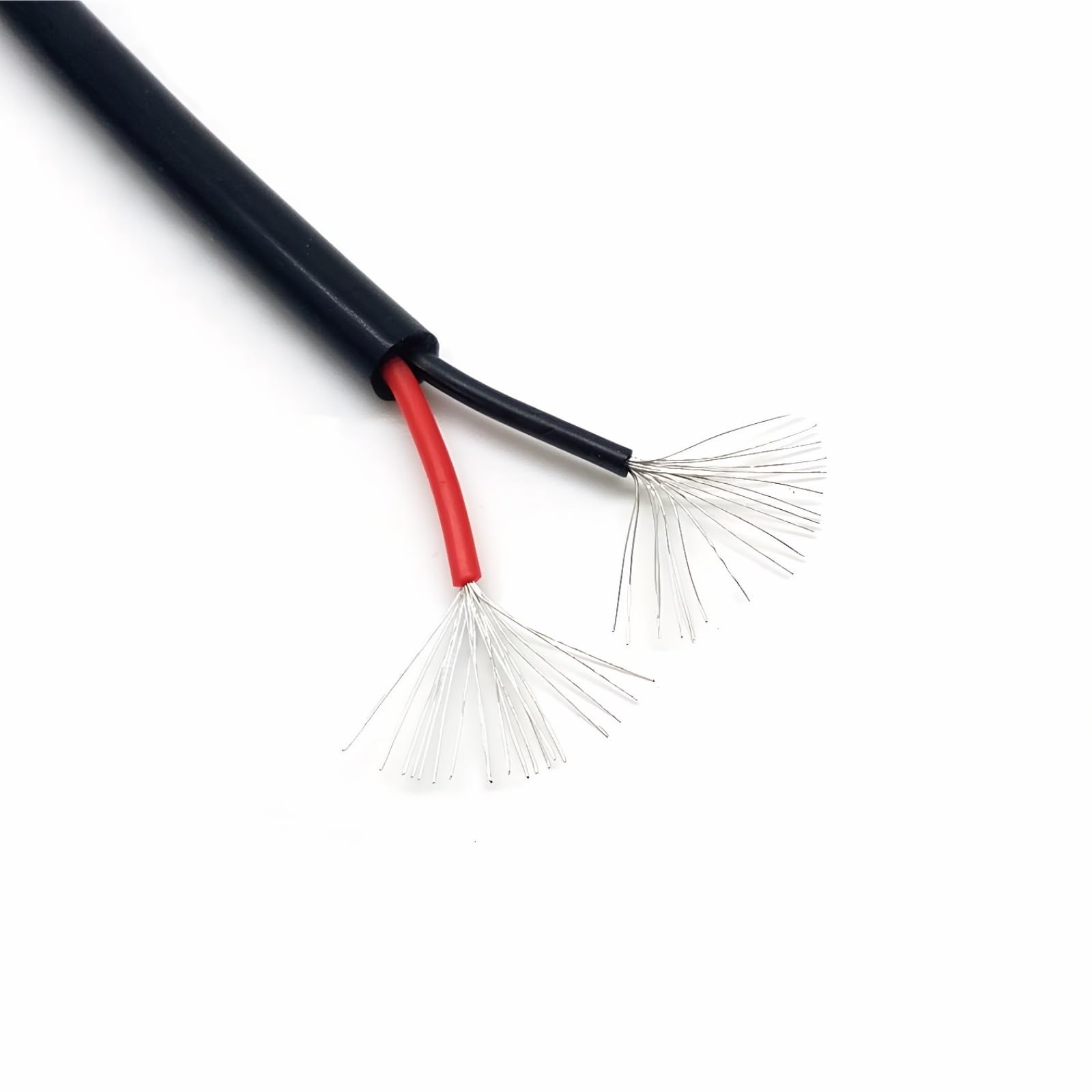 Cable de extensión de luz LED for jardín de 2 pines, cable eléctrico negro con aislamiento térmico de 300V, 3A, 20AWG, for lámparas de automóviles y bicicletas Conectores(Negro,30 Meters)