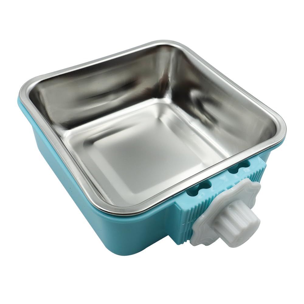 Namvo Hanging Bowl for Pet Cage 2 in 1 Hanging Dog Bowl Cat Bowl, Stainless Steel Pet Bowl for Puppies Cats, Birds, Rabbits