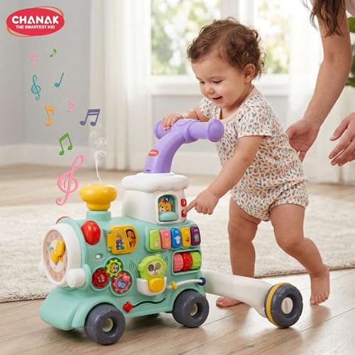 Image of Aditi Toys Mini Tiny Train Baby Walker - Ride-On Train for Kids 9+ Months, Musical Toy with Push & Pull Handle, Multi Activity Learning Walker with Gears, Animal Sounds, Sensory Play for Boys & Girls
