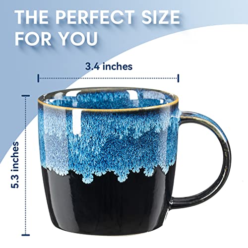 Livehouse Ceramic Coffee Mug, Blue Coffee Mug For Office And Home, 13 Oz, Kiln Altered Glaze Porcelain Coffee Mug, Dishwasher And Microwave Safe (Navy Blue) #TOP2