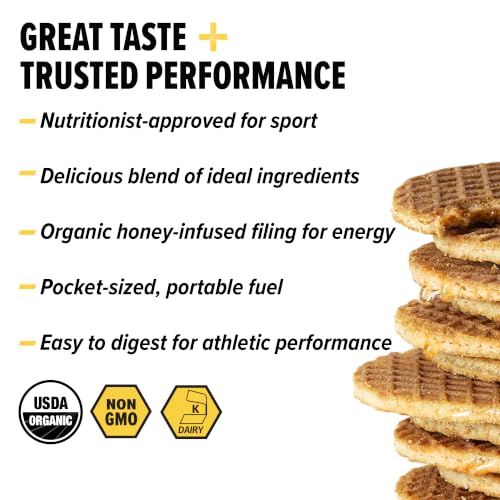Image of Honey Stinger Organic Vanilla Waffle, Energy Stroopwafel for Exercise, Endurance and Performance, Sports Nutrition for Home & Gym, Pre and Post Workout, 16.96 Ounces (Pack of 16)