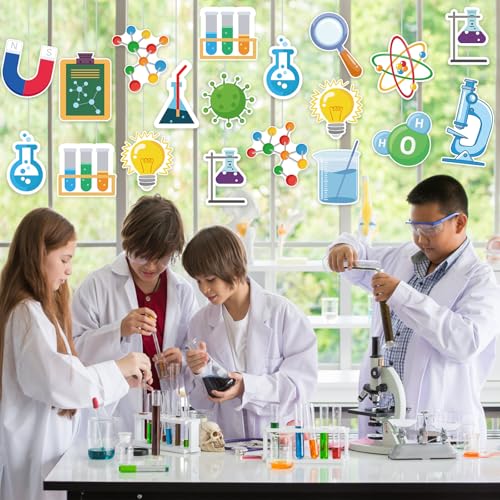 image for Machomby 48Pcs Science Cutouts for Bulletin Board Decorations, Chemist