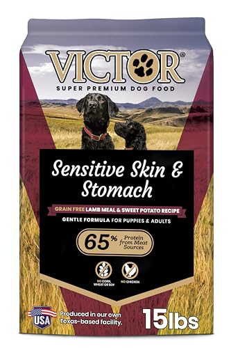 Image of VICTOR Sensitive Skin & Stomach - Lamb Meal & Sweet Potato Dog Food, 15 lb | Super Premium Dog Food, Gluten Free, No Chicken, Ideal for Dogs with Allergies, Dry Kibble, Adult and Puppy Dog Food, 15lbs