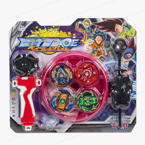 Image of SHAKTISM Gyro Warrior Spinning Top Battle Set with 4 Burst Tops, 2 Launchers & Stadium Arena - Metal Fusion Battle Game for Kids 6+ Years | Competitive Bey Battle Toy Gift Set