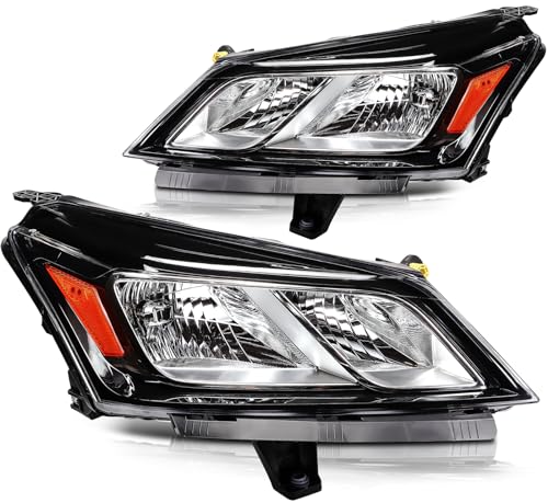 cciyu Headlight Assembly for 2013 2014 2015 2016 2017 for Chevy Traverse Black Housing/Clear Reflector/Clear Lens Driver Side and Passenger Side Headlamp GM2502375 (Bulbs Not Included)