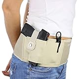 Ultimate Belly Band Holster for Concealed Carry | Nude | Fits Gun Smith and Wesson Bodyguard, Shield, Glock 19, 17, 42, 43, P238, Ruger LCP, and Similar Sized Guns | For Men and Women (Right)