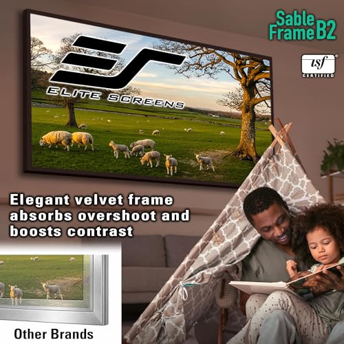 Image of Elite Screens Sable Frame B2, 100-inch Diag. 16:9, Active 3D / 4K Ultra HD Fixed Frame Home Theater Projection Projector Screen Kit, SB100WH2