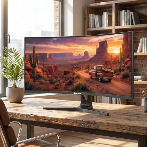 Image of Gawfolk 34 Inch Ultrawide Curved Gaming Monitor 240Hz, UWQHD 3440x1440 Curved 1500R 21:9 Computer Monitor PIP /PBP, 1ms(MPRT) 127% sRGB, HDMI & DP, Tilt Adjustable, for Immersive Gaming & Office