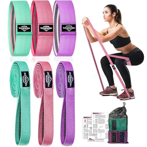 DICYWUDI Fabric Resistance Bands for Working Out, 3Pack or 6Pack Non-Slip Exercise Bands for Women and Men, Fabric Booty Bands for Home, Exercise Fitness, Pilates, Stretching