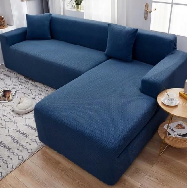 Housse de canapé en forme de L imperméable et extensible en jacquard - 6
