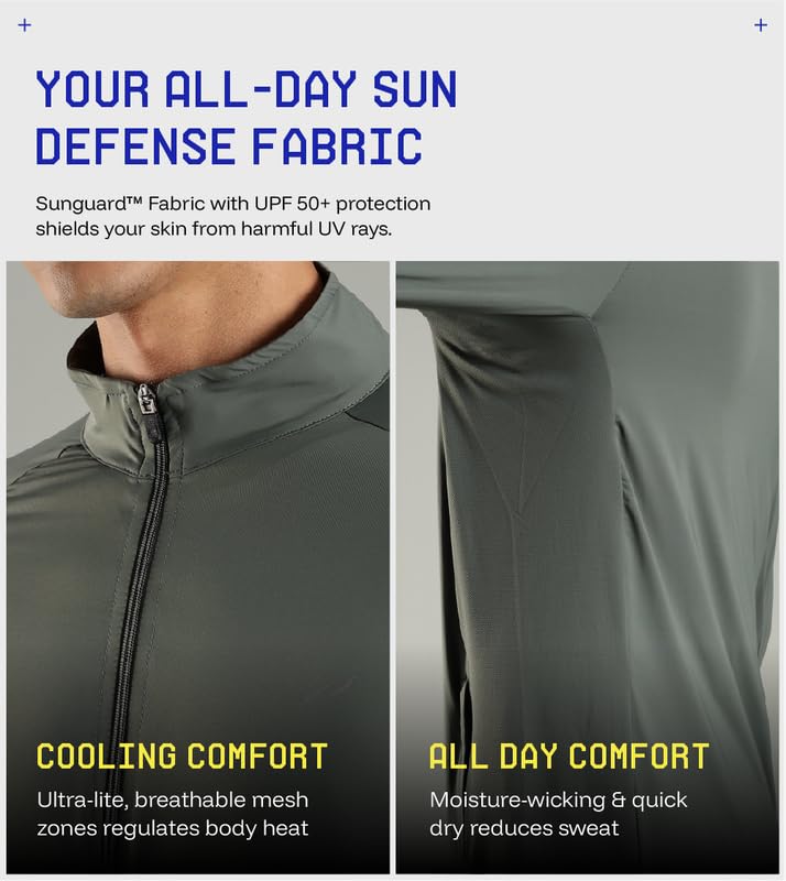 Image of Sunscreen Jacket ICE Pro - UPF 50+ Cooling Jacket for Men & Women | Cool Rush Pro Tech, UV Protection, Breathable, Sweat-Wicking, Anti-Microbial, Lightweight Sun Hoodie for Outdoor Sports & Travel