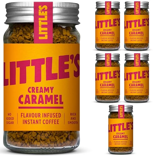 Little's Creamy Caramel Flavoured Instant Coffee, 6 Pack (50g x 6) - Rich & Smooth Coffee, Infused With Caramel Flavour - Vegan Friendly, Low Calories, No Added Sugar