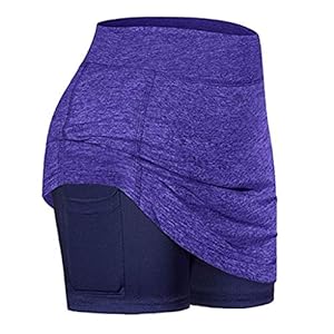 Generisch Sport-Skort mit Taschen, Lila, XXL