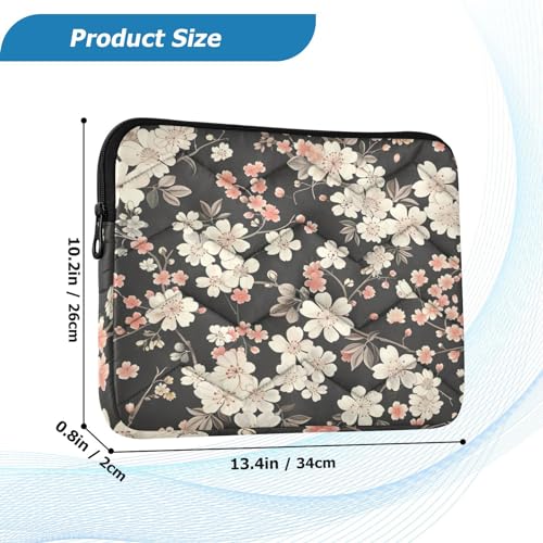 Funda para portátil 13-14 pulgadas flores blanca impermeable miniatura 3