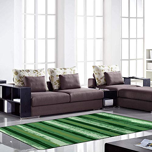 Tapis de salon à rayures vertes grand format velours 80x58 - 3