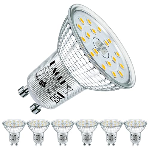 EACLL Lampadina a LED GU10, 4000 K, 6 W, sostituisce lampadine alogene da 100 W, confezione da 6 pezzi, luce bianca neutra, 735 lumen, AC 230 V, senza sfarfallio, angolo di diffusione 120°, non