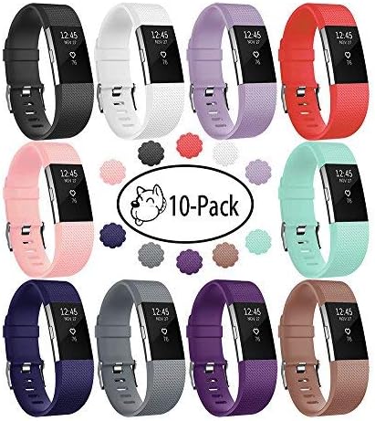 Fundro Replacement Bands Compatible with Fitbit Charge 2, Classic & Special Edition Adjustable Sport Wristbands Small Large