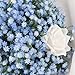 DEEMEI 15 PCS Babys Breath Artificial Flowers Fake Babys Breath Flowers Artificial Bulk Blue Gypsophila Bouquets Real Touch Faux Flowers for Wedding Floral Arrangement Party Home Decoration