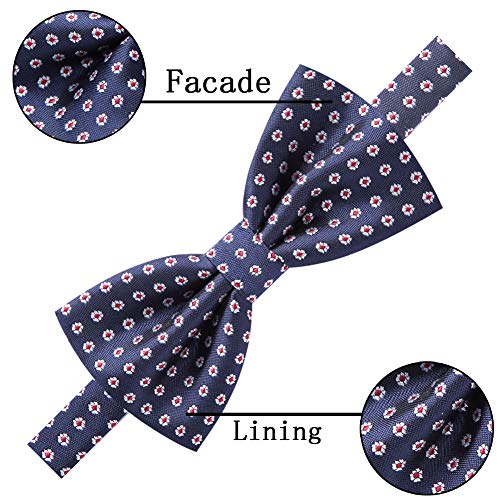 Image of AUSKY 8 PACKS Elegant Adjustable Pre-tied Bow Ties for Men Boys (1&4&5&6&8 Pack for option)