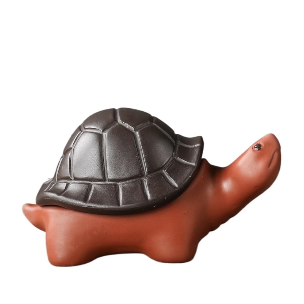 ENGENDER Kung Fu Tea Pet Purple Sand Small Turtle Tea Pet Chinese Kung Fu Room, Tray, Home Decoration(A)