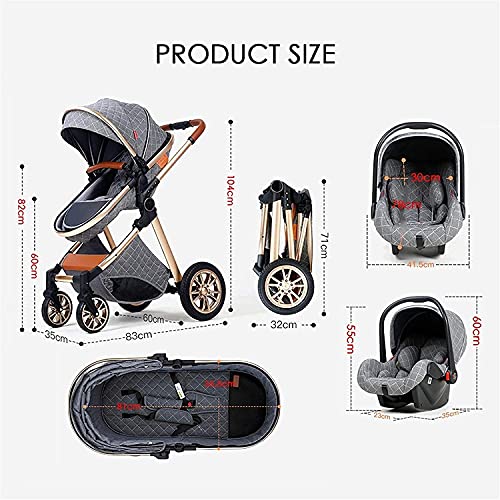 3 in 1 reissysteem babywagen draagbare kinderwagen 3 in 1 kinderwagen met schokbestendige kinderwagen koelkussen… - Afbeelding 8