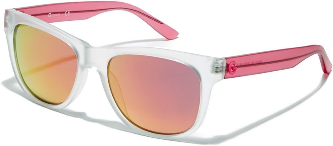 GUESS GG1127 Matte Crystal/Pink Mirror Lens One Size