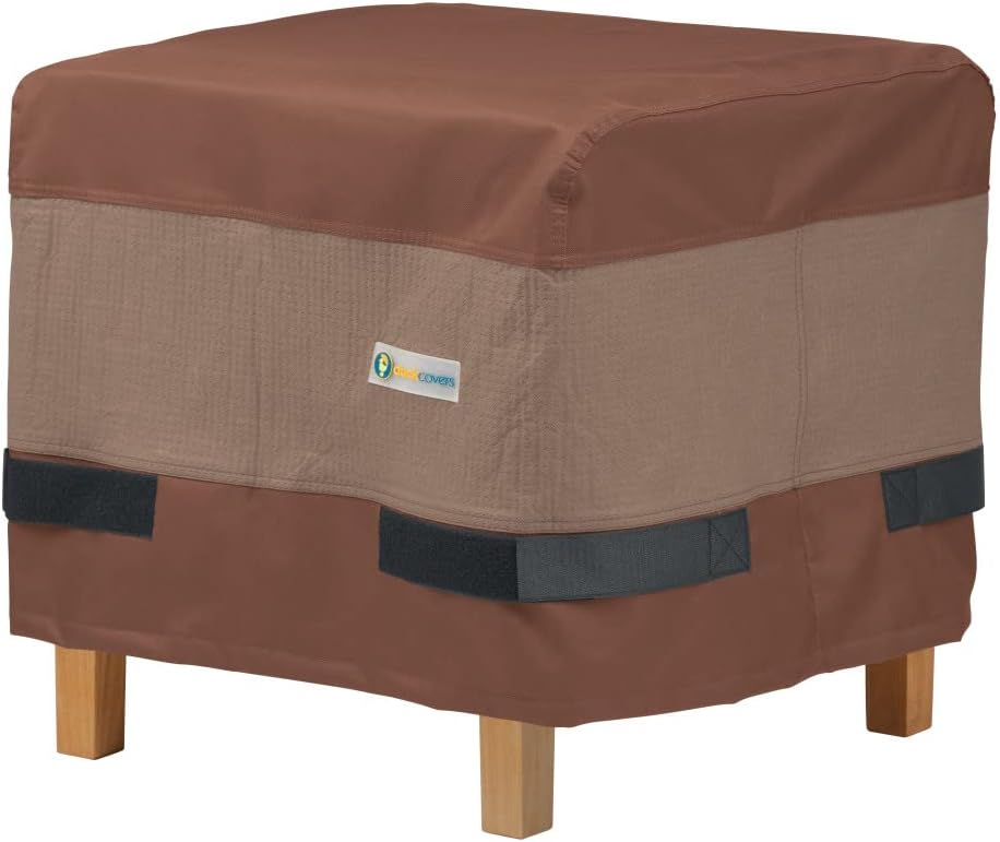 DUCKCOVERS Ultimate Waterproof 20 Inch Square Ottoman/Side Table Cover, Outdoor Ottoman Cover