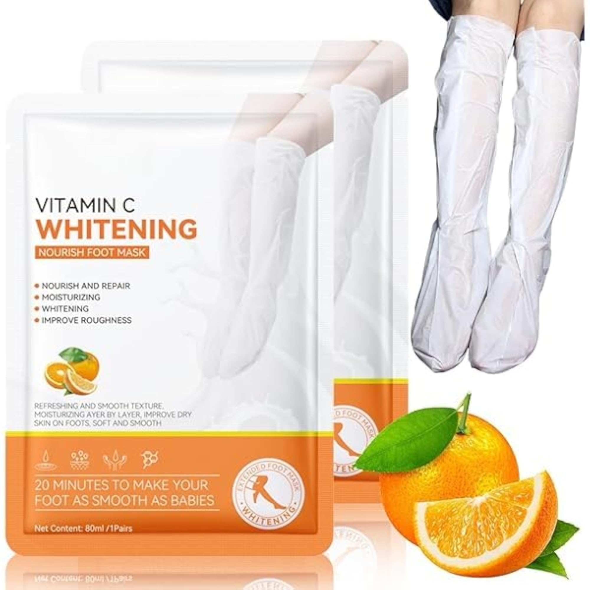 Korean Foot Mask, Exfoliating Peel, Pack of 2