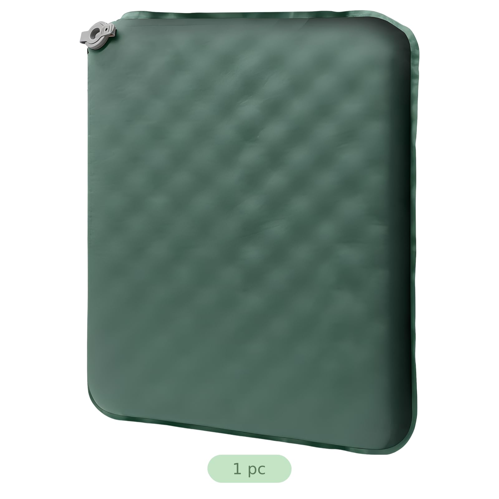 Aufblasbares Sitzkissen, tragbare Campingmatte mit Fußpumpe, leichtes Nylon TPU Sitzkissen für Reisen, Flugzeug und Outdoor Camping, grün, 16,9 x 13 Zoll, kompakt verstaubar