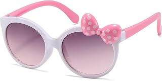 Dervin UV Protected Girl's Bow Cute Sunglasses Baby Personality Cartoon Travel Sunshade Glasses Price In India