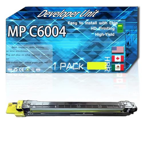 MP C6004 Developer Unit Compatible for Ricoh MP 501SPF MP C4504 MP C4504ex MP C6004 MP C6004ex Printer, High Production Replacement (1 Pack Yellow)