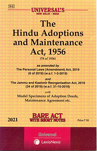 The Hindu Adoptions and Maintenance Act, 1956- Bare Act [2020 Edn.] [Paperback] Lexis