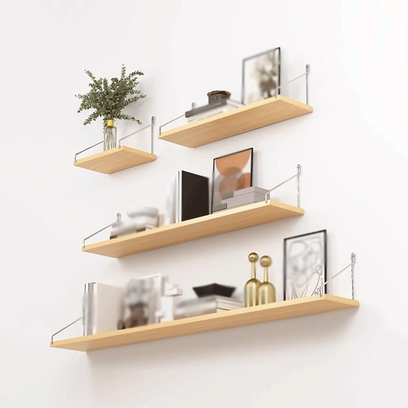 LICONG-2019 Shower Caddy 4-Piece Wall Mounted Shelves Wall Decorative Partitions Bookshelves Without Holes on The Wall Storage Shelves