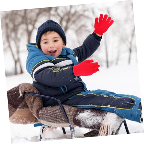 Beaupretty Warm Gloves Knit Full Finger Winter Gloves for Boys Ages Solid Color Lightweight Washable for Autumn Winter4