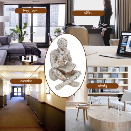 KIMISS Bookshelves Kids Grey Reading Figurine Resin - Image 3