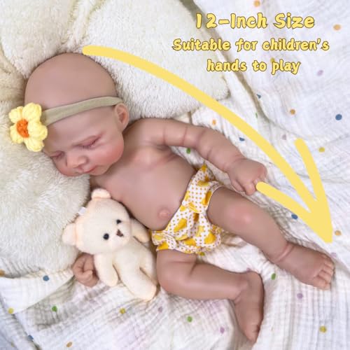 Muñeca Reborn Realista de Silicona 12 Pulgadas Lavable miniatura 5