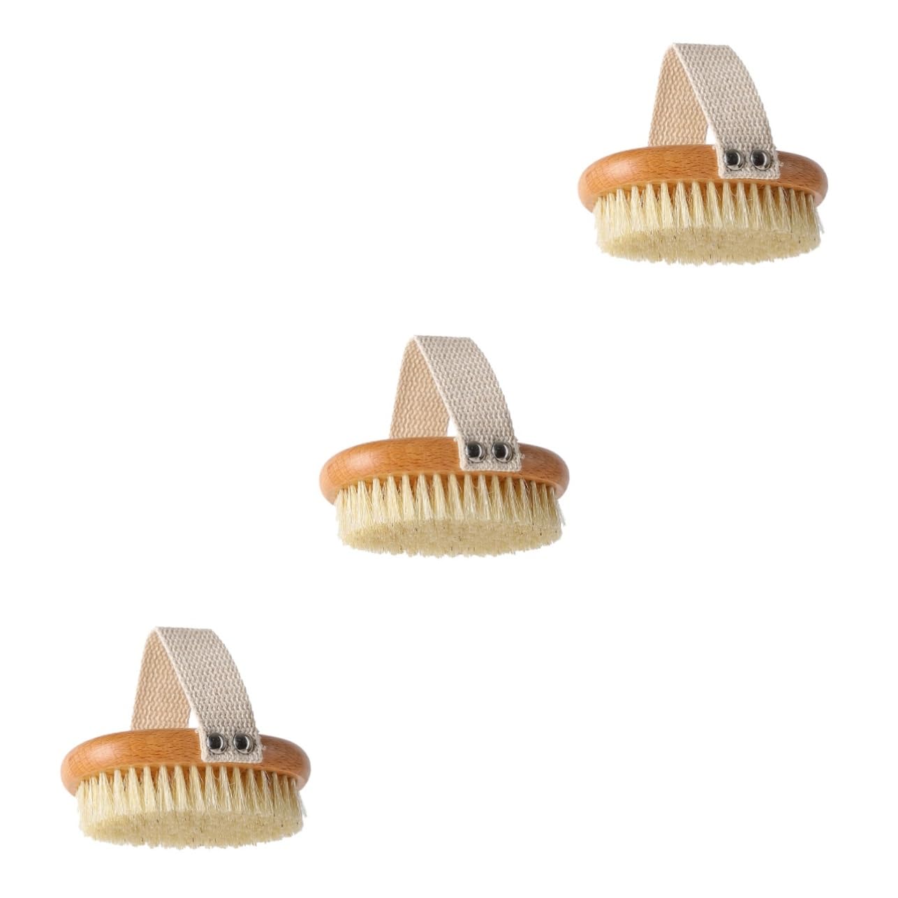 Beavorty 3 Piezas Cepillo De Cerdas Para Masaje Cepillar Cepillo Corporal Piel Seca Cepillo Exfoliante Para El Cuero Cabelludo Cuerpo Pincel Seco Baño De Vuelta Madera El Pincel Mango Largo