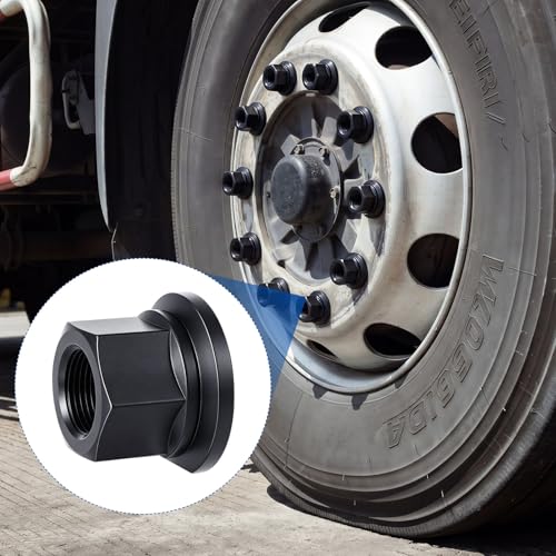 Image of Chumia 20 Pack Wheel Nut M22 x 1.5 Flanged Hub Lug Nuts 32mm Hex 32mm Height Carbon Steel Black Metric Fasteners for Semi Trucks Trailers