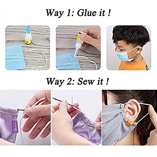 image for VARTHUS 1/8 inch Braided Elastic Band Width White Elastic String Cord 