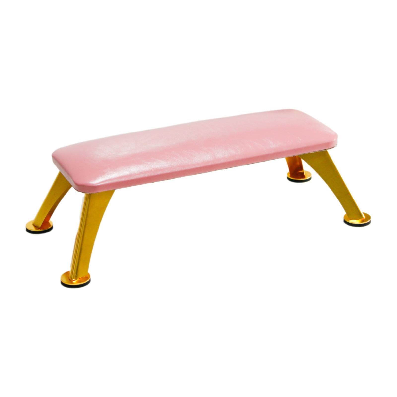 Generic Reposabrazos para Uñas, Reposamanos para Manicura, Accesorios para Herramientas de Arte de Uñas Portátiles, Cojín Reposabrazos para Manicura para El H, rosa con pata dorada