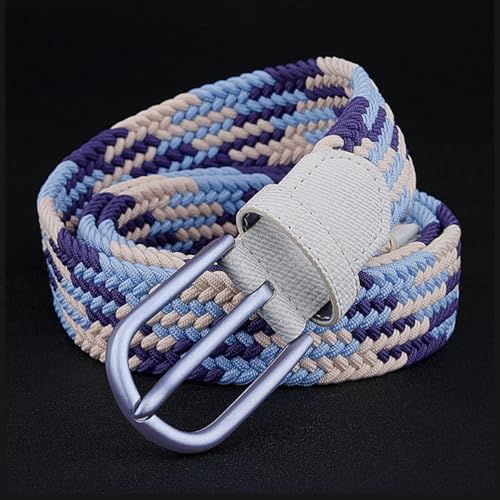 Braided Stretch Belt for Men and Women Multicolored Woven Golf Belt Elastic Jean Belts Casual Work Belts,A,100CM/39.4''2