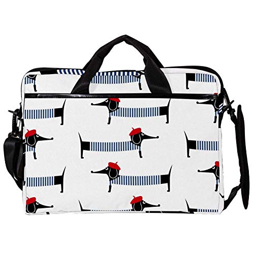 Sac à bandoulière pour ordinateur portable 14 à 15" teckel protégeant des chocs