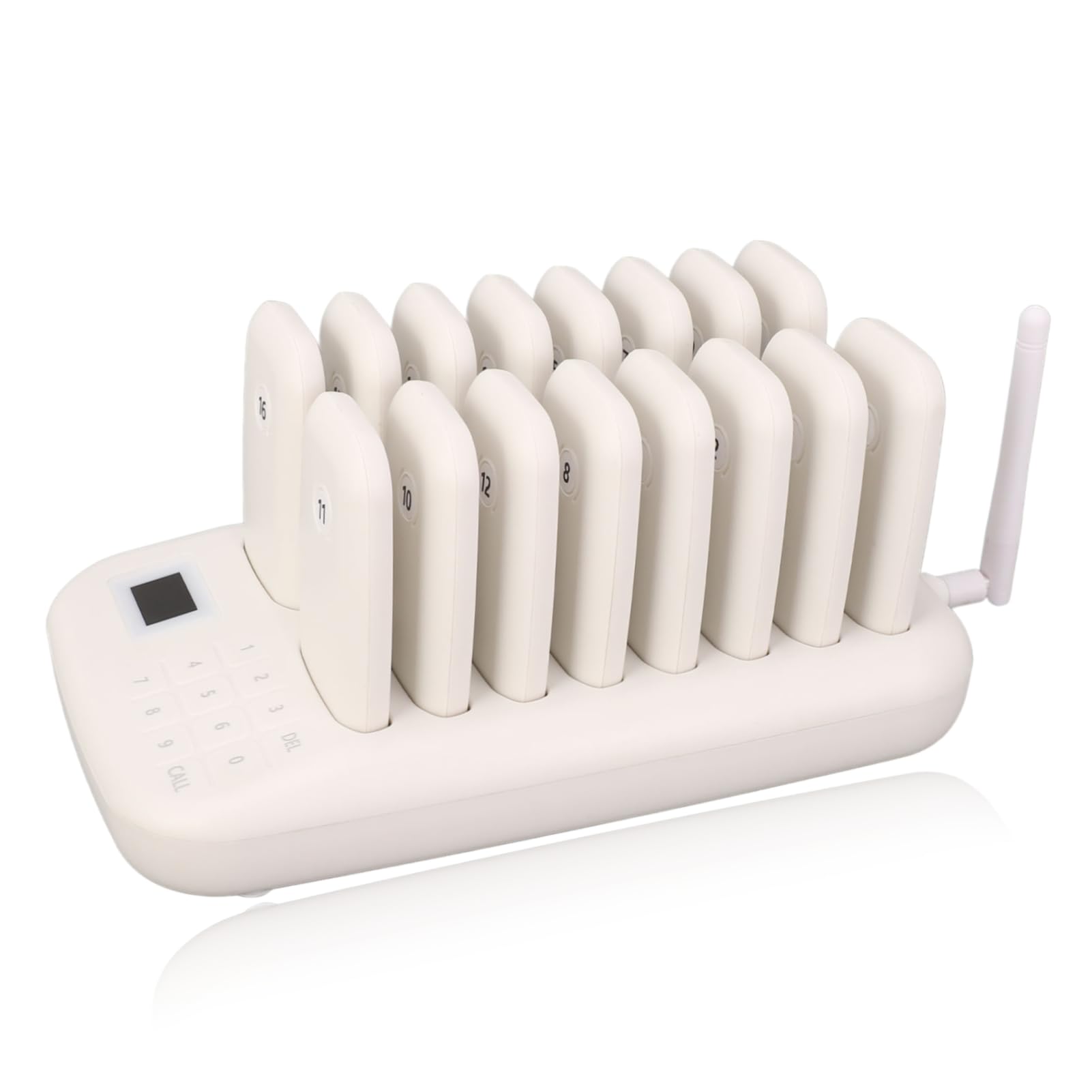 Dpofirs di Chiamata Wireless, di Chiamata Wireless per Gli Ospiti del Ristorante, di Cercapersone a Lungo Raggio con Trasmettitore e 16 Cercapersone Ricaricabili, per Il Negozio(EU)